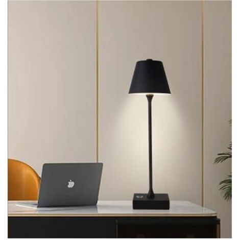 TRADE SHOP - Lampada Tavolo Ricaricabile Usb 10 Watt 3 Colorazione Di Luce Vari Colori D27-3c - Nero