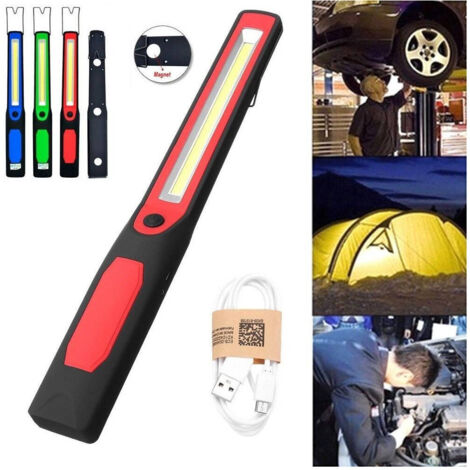 TRADE SHOP - Lampada Torcia Lavoro Calamita Portatile Led Ricaricabile Doppio Led Cob Rg809-2 -