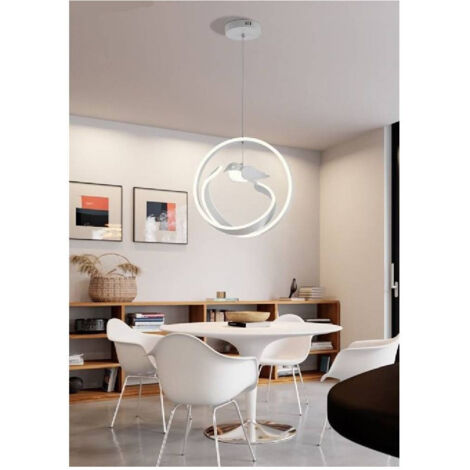 Trade Shop - Lampadaria 53w Led Modern Bianco A Sospension Con Natural Luce A51-bn -