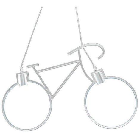 Trade Shop - Lampadario A Sospensione E27 Da Soffitto A Forma Di Bicicletta Lampada Bici A10 - Blanco