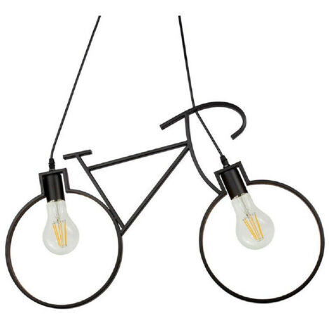 TRADE SHOP - Lampadario A Sospensione E27 Da Soffitto A Forma Di Bicicletta Lampada Bici A10 - Nero