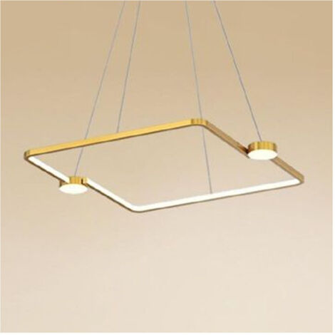 TRADE SHOP - Lampadario A Sospensione Led 30w Quadrato Con Telecomando Design Moderno Oro 71170 -