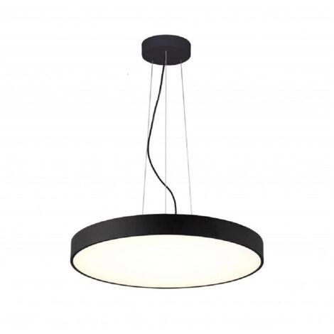 TRADE SHOP - Lampadario Cerchio 40 Cm Led 43 W Lampada Up Down Sospensione 2 Temperature Luce - Nero