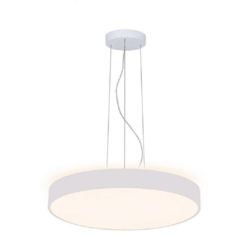 TRADE SHOP - Lampadario Cerchio 80 Cm Led 95 W Lampada Up Down Sospensione 2 Temperature Luce - Bianco
