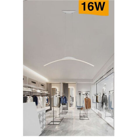 TRADE SHOP - Lampadario Da Soffitto A Sospensione Led 16w Curvato Luce 3000k 6500k 4000k B68-b - -Bianco Caldo      -