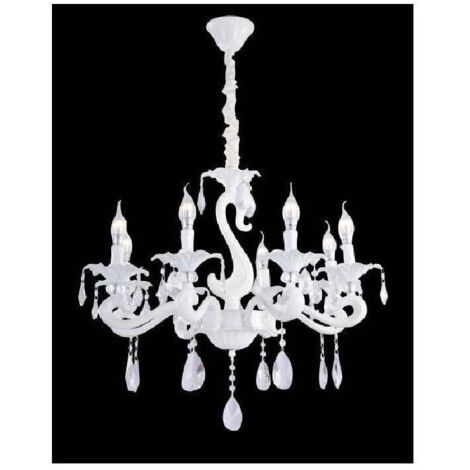 Trade Shop - Lampadario Da Soffitto Classico 8 Bracci Attacco E14 Vetro Cristallo A15-8 -