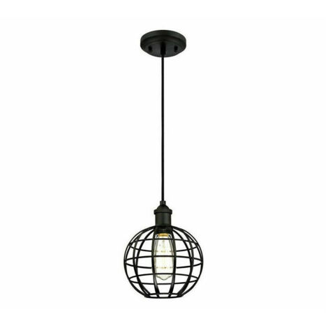 TRADE SHOP - Lampadario Gabbia In Metallo Industriale Retro E27 Pendente Vintage Ty004 -