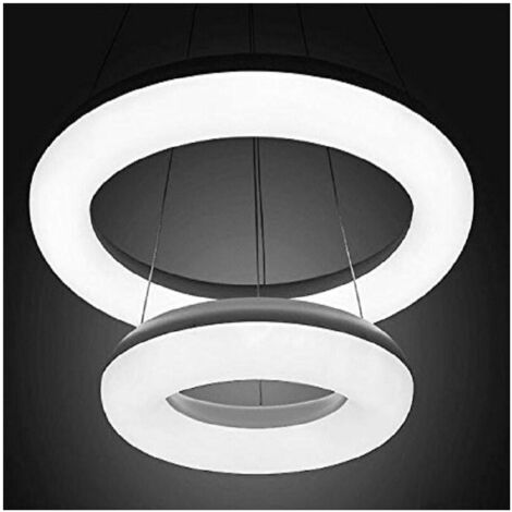 TRADE SHOP - Lampadario Lampada 2 Anelli Luce Led Soffitto Sospensione Pendente Moderno Design -