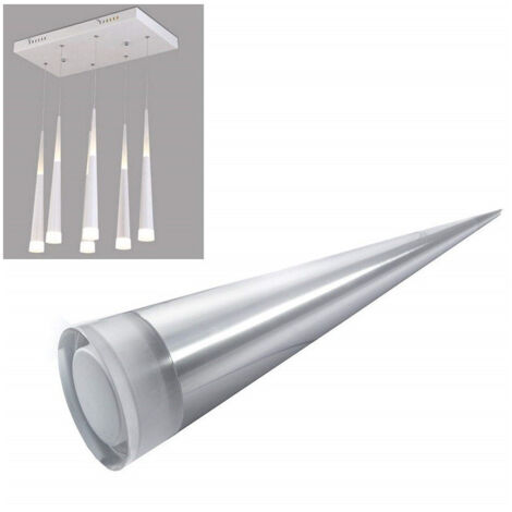 TRADE SHOP - Lampadario Lampada 6 Pendenti Conico Allungato Acciaio Soffitto Luce Led Applique Design -