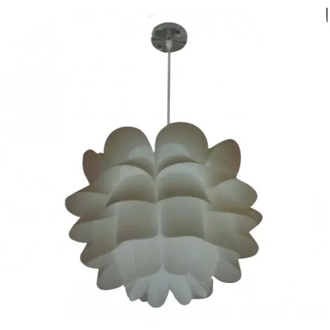 TRADE SHOP - Lampadario Lampada A Sospensione Rotondo Moderno Effetto Origami Floreale - Bianco