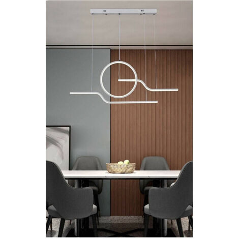 TRADE SHOP - Lampadario Led 32watt Lampada Stile Contemporaneo Moderno Luce 6500k 4000k A44-b - -Bianco Freddo      -