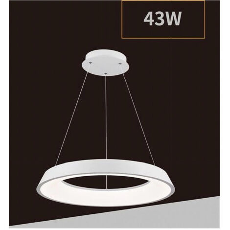 TRADE SHOP - Lampadario Led 43w Tre Colorazioni Luce Lampada Da Soffitto Ultra Moderno A71-3c - Bianco