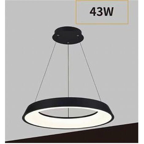 TRADE SHOP - Lampadario Led 43w Tre Colorazioni Luce Lampada Da Soffitto Ultra Moderno A71-3c - Nero