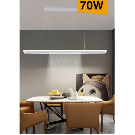 TRADE SHOP - Lampadario Led 70w A Sospensione Lampada Dimmerabile 3 Colorazioni Di Luce B80-3c - Bianco