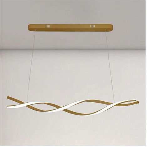 TRADE SHOP - Lampadario Led A Sospensione 48w Oro Spirale Ondulato Vortice Intrecciato Luce 6500k 32514 -