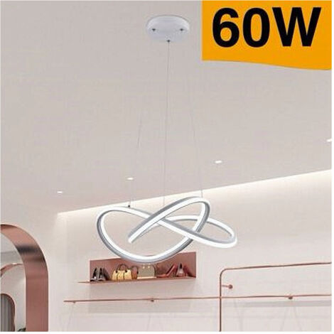 Trade Shop - Lampadario Led A Sospensione Moderno Intrecciato Bianco 60w 3 Colori Luce A50-b3c -