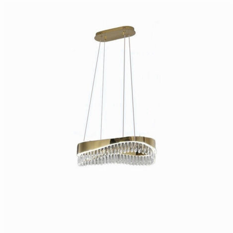 TRADE SHOP - Lampadario Led A Sospensione Oro 35 W Con Cristalli Contemporaneo Luce 6500k B78 -