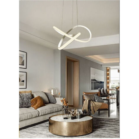 TRADE SHOP - Lampadario Led Intreccio Moderno A Sospensione 45w Luce 6500k 3000k 4000k Lp-31b - -Bianco Caldo      -
