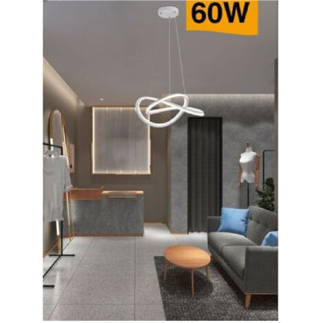 TRADE SHOP - Lampadario Led Moderno Intrecciato Lampada Soffitto 60w Luce 3000k 6500k 4000k A50b - -Bianco Naturale      -