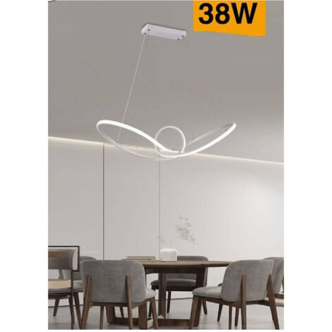 TRADE SHOP - Lampadario Led Moderno Intrecciato Sospensione 38 W Luce 6500k 3000k 4000k A07-b - -Bianco Naturale      -