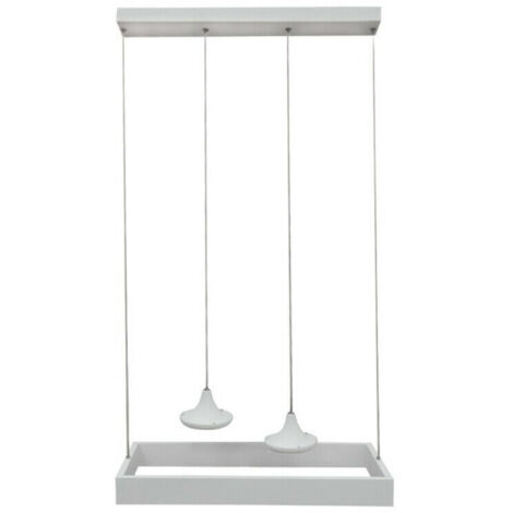 TRADE SHOP - Lampadario Led Moderno Minimal Lampada Sospensione 32 W Luce Fredda Lp-08 Bianco -