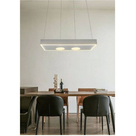 TRADE SHOP - Lampadario Led Moderno Minimal Lampada Sospensione 40w Luce Calda Naturale Lp-08b - -Bianco Caldo -
