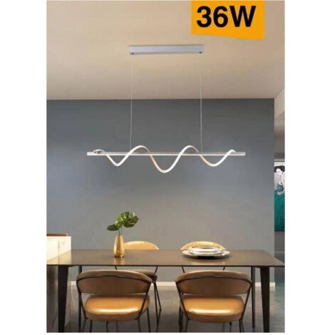 TRADE SHOP - Lampadario Led Sospensione 36w Moderna Twist Bianco Luce 6500k 3000k 4000k B65-b - -Bianco Caldo      -