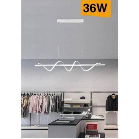 TRADE SHOP - Lampadario Led Sospensione 36w Moderna Twist Bianco Luce 6500k 3000k 4000k B65-b - -Bianco Freddo      -