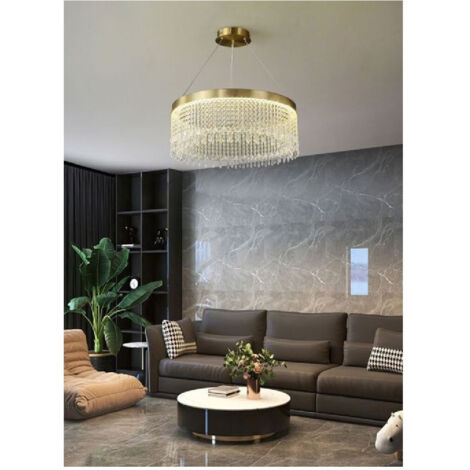 Trade Shop - Lampadario Led Sospensione Rotondo Con Cristalli In Acrilico Contemporaneo Lp-28 -