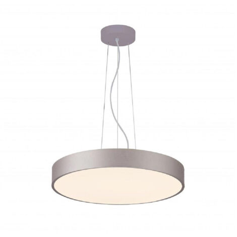 TRADE SHOP - Lampadario Pendente Cerchio 60cm Led 65w Lampada Up Down Moderna 2 Temperature Luce - Argento