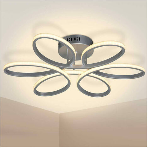 Trade Shop - Lampadario Plafoniera 48w Luce Bianco Caldo 3000k 2580lm Design Fiore Moderno -