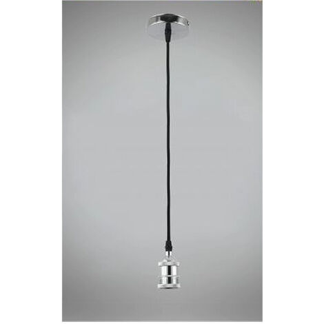 TRADE SHOP - Lampadario Portalampada A Sospensione Per Lampadine E27 Pendente 2 Metri E27-2m - Argento
