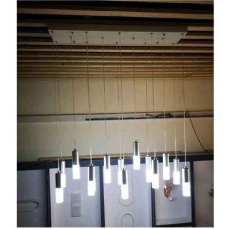 TRADE SHOP - Lampadario Soffitto A Sospensione 14 Cilindri Pendenti Design Moderno 6500k B05 -