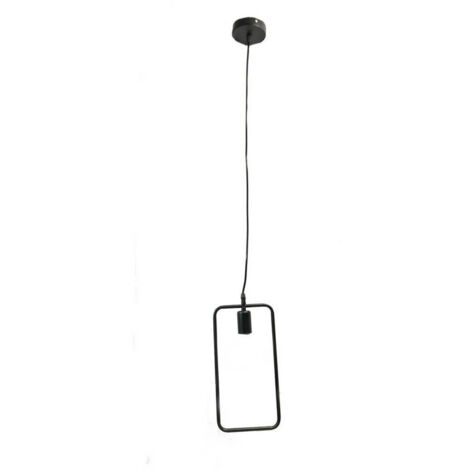 Trade Shop - Lampadario Soffitto A Sospensione Rettangolare Lampada Moderna Attacco E27 B35-q - Negro