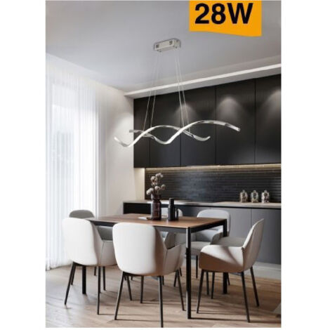 Trade Shop - Lampadario Soffitto Led Moderno Onde Intrecciate 28w Luce 6500k 4000k 3000k B56a -