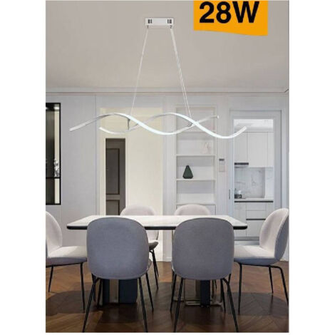 TRADE SHOP - Lampadario Soffitto Led Onde Intrecciate Moderno 28w Luce 3000k 6500k 4000k B56b - -Bianco Freddo      -