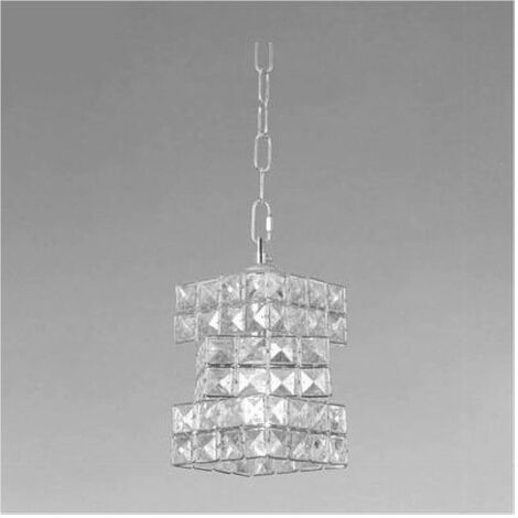 TRADE SHOP - Lampadario Sospeso Rettangolare Intrecciato Con Cristalli Luce E27 Argento 32415 -