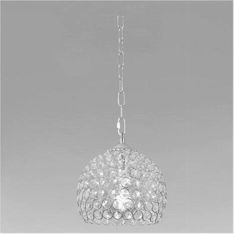 TRADE SHOP - Lampadario Sospeso Tondo Cupola Lampada Mezza Sfera Cristalli Luce E27 Argento 32378 -