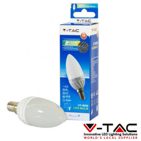 Trade Shop - Lampadina Candela Led E14 6w Light Calda Fredda V-tac 1818 2 Años De Guarantee -