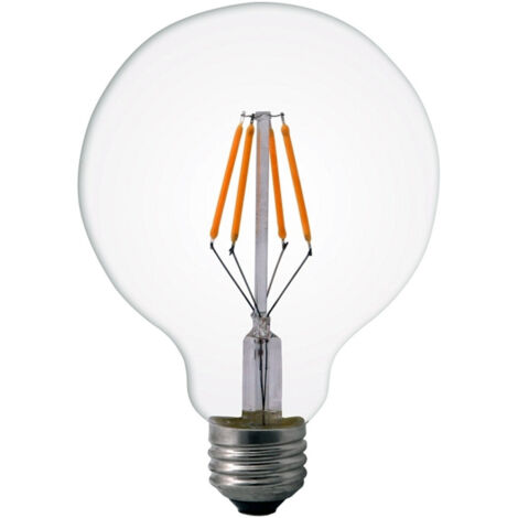 TRADE SHOP - Lampadina E25 Globo Tonda Led 8w Lampada Daylight 800lm Classe Energetica A Luce - -Bianco Caldo -