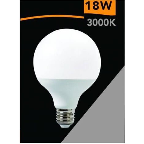 TRADE SHOP - Lampadina Led E27 G95 18w Forma A Globo Luce Bianca Calda Fredda Naturale G95-09 - -Bianco Caldo      -