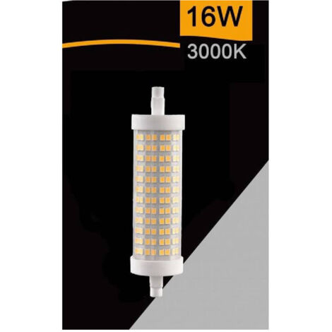 TRADE SHOP - Lampadina Led Smd R7s L118 16w Tubolare Luce 3000k 4000k 6500k Sparac-r7s-16w-001 - -Bianco Caldo -