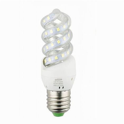 TRADE SHOP - Lampadina Led Spirale Attacco E27 7watt Luce 6500k 3000k 4000k Illuminazione S02 - -Bianco Caldo -