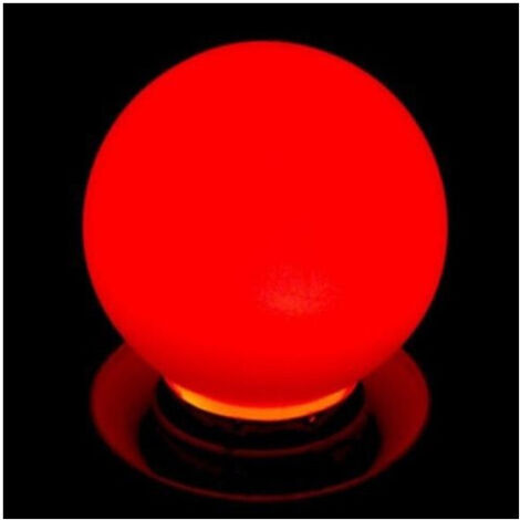 TRADE SHOP - Lampadina Led Wisdom Miniglobo E27 Da 1w In Colori Freddo Caldo Verde Blu Rosso - -Rosso -