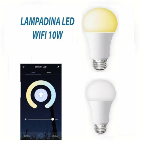 TRADE SHOP - Lampadina Smart Led Wifi E27 10w 2700k 6400k Dimmerabile Ios Android Alexa Google -