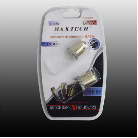 TRADE SHOP - Lampadine Di Retromarcia Ba15s 12v/19led Lampadine Ultra Luminose Maxtech L-p037 -