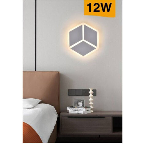 Trade Shop - Lámpara De Pared Led De Pared Lámpara Moderna 12w Efecto Cubo 3d 3 Modo Light Aq11-3c -