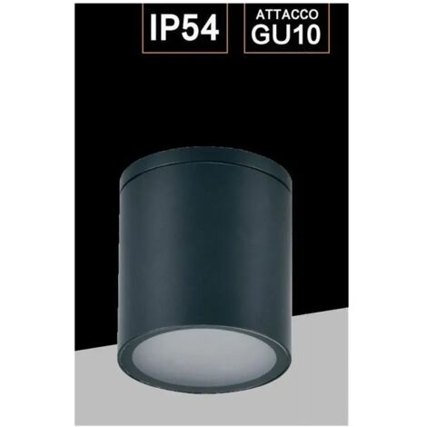 Trade Shop - Lámpara De Techo Ligera Exterior Moderna Gu10 Ip54 H94 Lámpara De Techo -      Negro