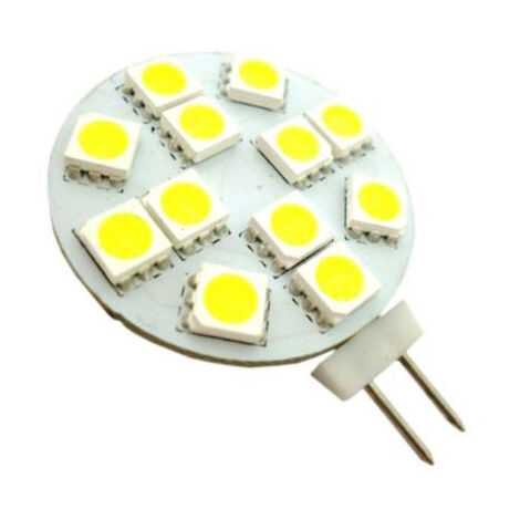 Trade Shop - Lampara Led Bombilla 12 Smd 5050 G4 Pin Socket Luz Fria 6500k 1.2w -