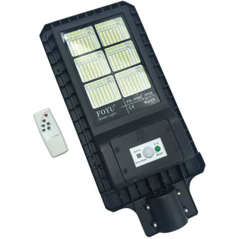 Trade Shop - LAMPIONE STRADALE LED 180 W FOTOVOLTAIC SOLARE PANNELLO MIT TELECOMAND LUCE -